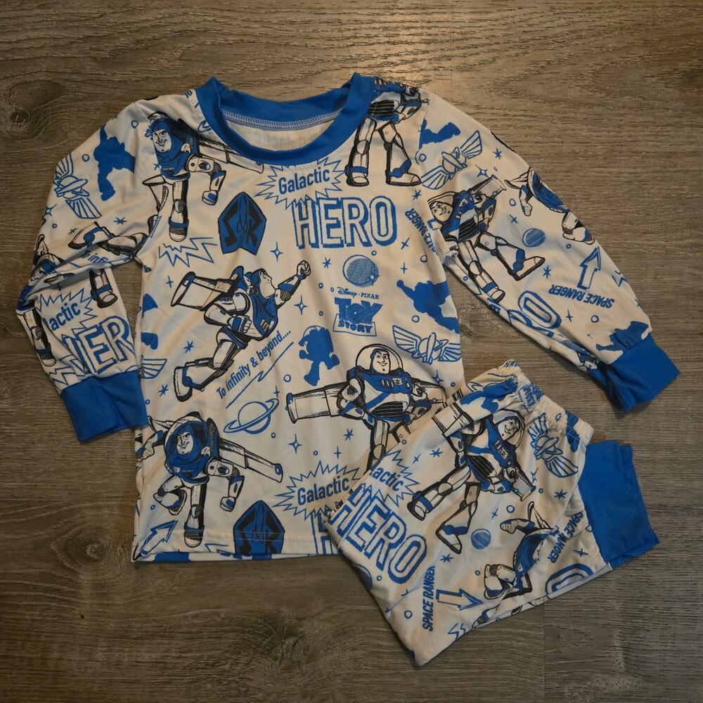 Boutique - Buzz Lightyear Inspired Size 2T Two Piece LS PJ Pajamas Blue White